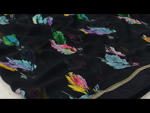 NEW FLOWER PRINTED GEORGETTE SAREE // BELLA FASHION WORLD