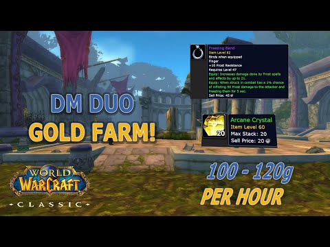 WoW Classic - DM East Duo Gold Farm with mage and priest! 100-120g/hr per duo