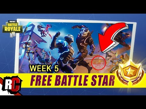 Secret Battle Star Location WEEK 5 | Fortnite Battle Royal (Blockbuster Challenge Free Battle Star)