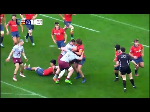 Diego Periel steals Georgia U18 possession inside his own 22