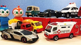 はたらくくるま 働く車幼稚園 新しいお友達の車がいっぱいやってくる!トミカ ミニカー 乗り物 子供向け 幼児向け動画 ショベルカー ホイールローダー 救急車 はしご車 ランボルギーニー シシレッドが!