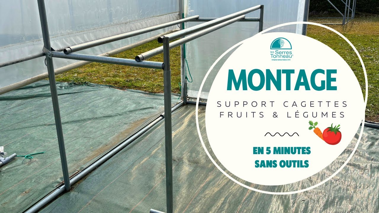 Montage du support cagettes fruits et légumes pour serre