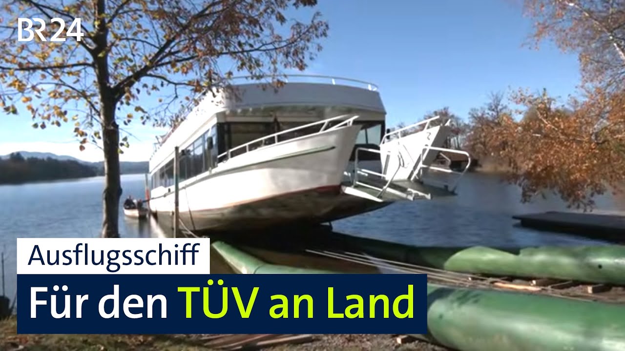 100 Tonnen schwer und 33 Meter lang: Ausflugsschiff muss für den TÜV an Land | Abendschau | BR24