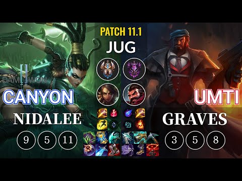 DWG Canyon Nidalee vs UmTi Graves Jungle - KR Patch 11.1