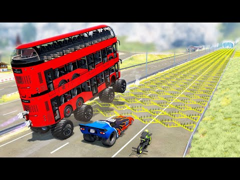 100 Spike Strips Consecutive Crashes - Beamng drive