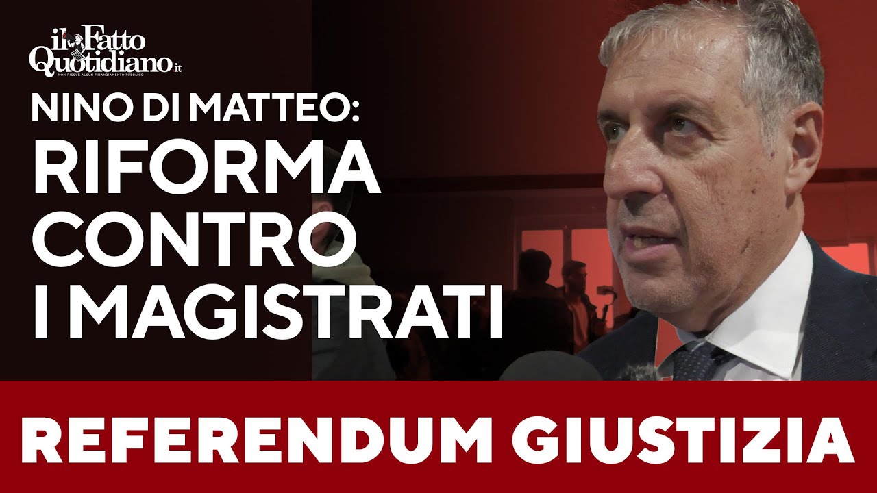 Nino Di Matteo: "Referendum? Una riforma contro i magistrati che non risolve i veri problemi"