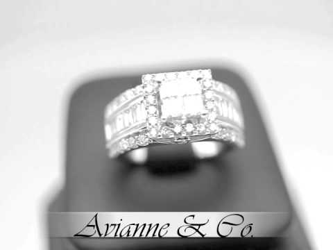 14K White Gold Diamond Engagement Ring 2.50 Ctw