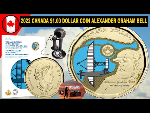 2022 Canada $1.00 Dollar Colorized Coin Alexander Graham Bell