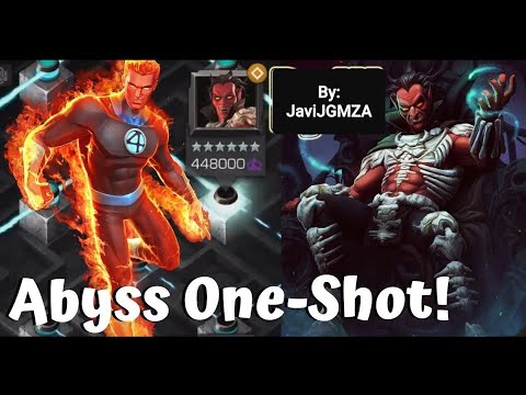 Human Torch vs Mephisto Abyss Of Legends SOLO. (One Shot) Marvel Contest of Champions.