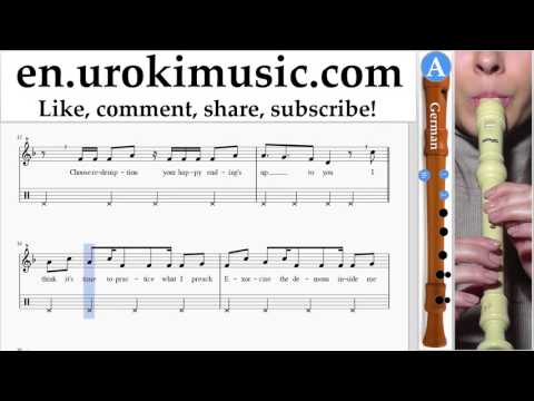 Recorder lessons (G.) Kesha - Learn To Let Go Sheet Music Tutorial um-i352
