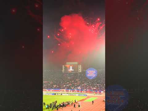 "Salida U de Chile, copa libertadores #udechile #ultras #bulla #losdeabajo #recibimiento #torcida #u" Barra: Los de Abajo &bull; Club: Universidad de Chile - La U