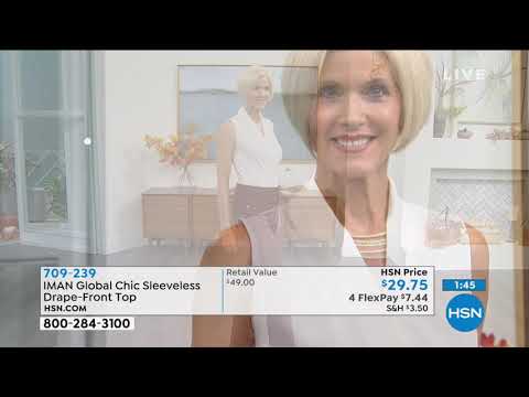 IMAN Global Chic Sleeveless DrapeFront Top