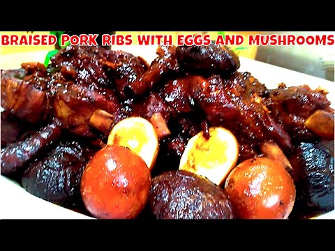 Braised Pork Ribs with Eggs and Mushrooms/Black Sauce Pork/Monica's Singapore Kitchen