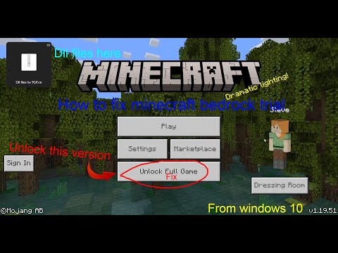 How to fix minecraft bedrock edition trial to original from windows 10