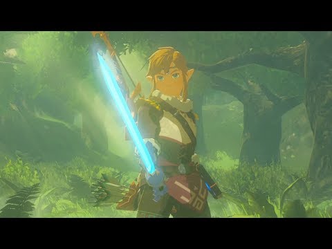 Zelda BOTW - Link Pulls Fully Powered Master Sword Scene!