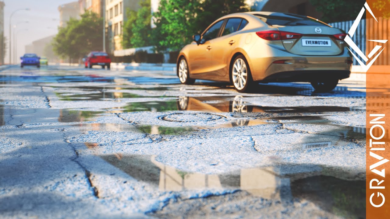 Create wet asphalt pbr materials using 3DS Max