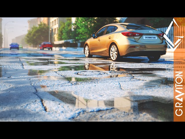 Create wet asphalt pbr materials using 3DS Max