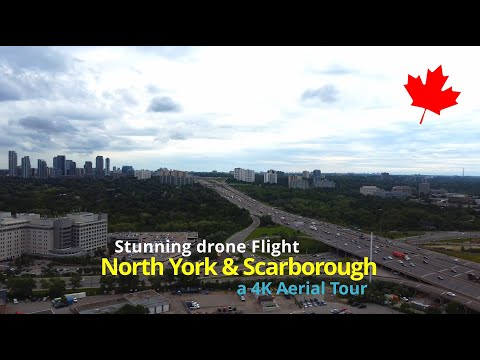 A Birds-Eye View of North York and Scarborough: 4K Aerial Tour of the GTA Toronto Ontario Canada