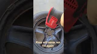 Drilling holes in wheels to make fit car #automobile #truck #car #chevy #viral #youtubeshorts