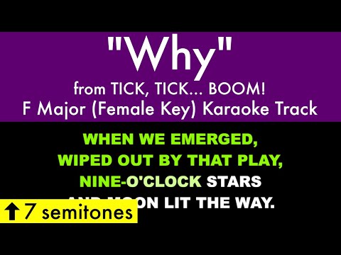 "Why" (Female Key) from tick, tick... BOOM! (F Major) - Karaoke Track with Lyrics on Screen
