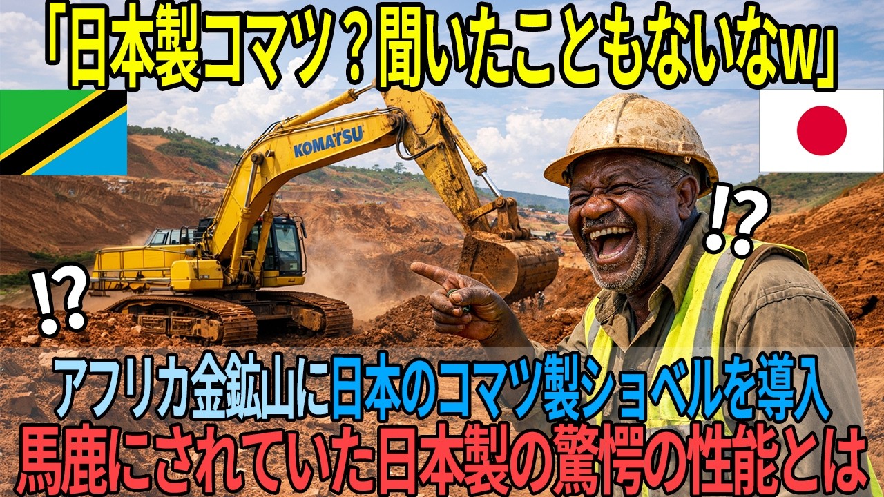 「日本のコマツなんて知らないぞw」アフリカの金鉱山で7000万円の最新AIショベルカーが3ヶ月で全滅…稼働率100%を叩き出したのは700万円の30年落ちコマツだった理由【海外の反応】