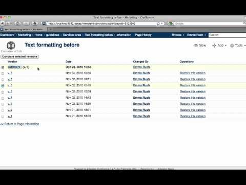 Page versions and revisions in Atlassian's Confluence Wiki - Confluence Training by Adaptavist