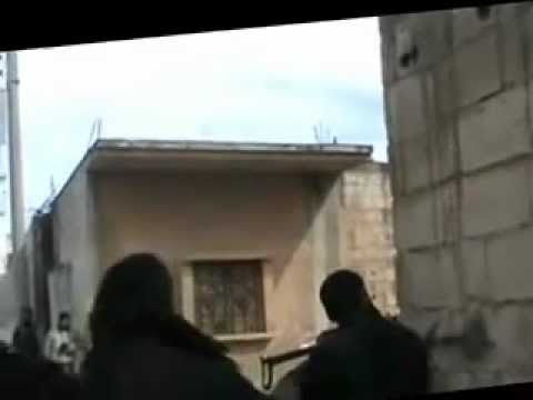 التصدي لقوات النظام من قبل كتيبة معاذ بن جبل اثناء محاولتها اقتحام حي دير بعلبة في حمص