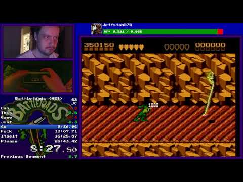 Battletoads NES -- No-Skips/Warps Speedrun in 28:37