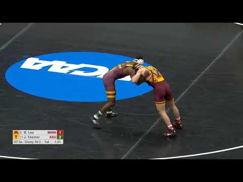 Brayton Lee (Minnesota) vs Jacori Teemer (Arizona St) 2021 NCAA Wrestling Championships Round 2