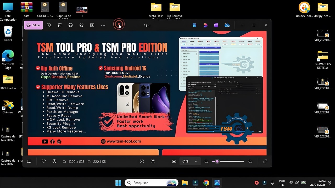 PROGRAMA PARA REMOÇÃO FRP / MDM / FLASH FIRMWARE E MUITO MAIS, ANDROID 15/16
