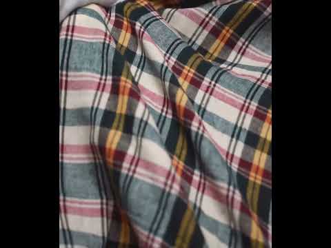 Check Multicolor Pure Cotton 100 GSM Handwoven Fabric 617 — video