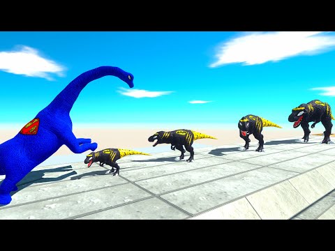 4 SIZE BATTLE of T-REX BATMAN - Animal Revolt Battle Simulator ARBS