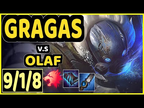 JANKOS (GRAGAS) vs OLAF - 9/1/8 KDA JUNGLE GAMEPLAY - EUW Ranked GRANDMASTER