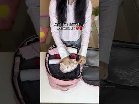 Airlines hate this carry on backpack 🤬🎒#travel #travelhacks