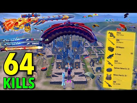 64 KILLS!!😱 IN 2 GAME MY NEW BEST RUSH GAMEPLAY in PUBG Mobile