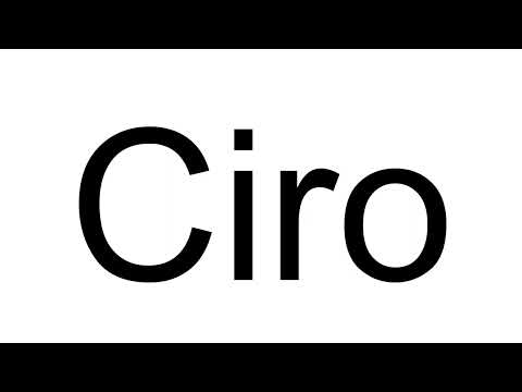 How to Pronounce Ciro (Italian)