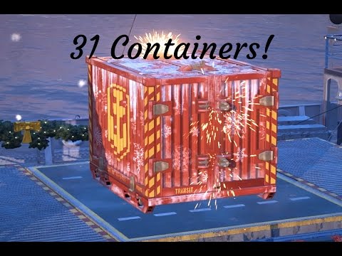 World of Warships Opening 31 Containers + Tin Can Achievement