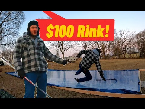 $100 Homemade Ice Rink - How to DIY Hockey Rink cheap 