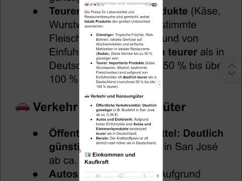 Lebenshaltungskosten in Costa Rica Vergleich zu Deutschland für Auswanderer #LebenshaltungskostenCR