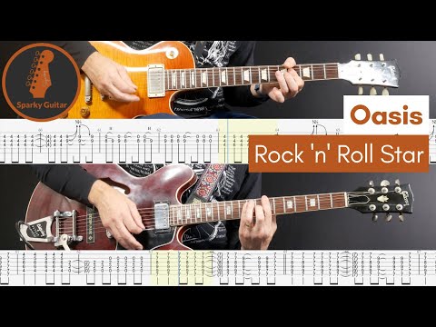 Rock 'n' Roll Star - Oasis - Learn to Play! (Guitar Cover & Tab)