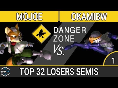 Danger Zone - Mojoe (Fox) vs. OkamiBW (Sheik) - SSBM Singles Top 32 Losers Semis - Smash Melee
