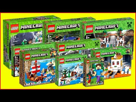 LEGO MINECRAFT COMPILATION of All Sets Speed Build UNBOXING for Collectors - over 57 sets