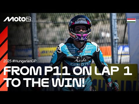 David Alonso's fiery comeback to his maiden Moto2 win 🚀 | 2025 Hungarian GP