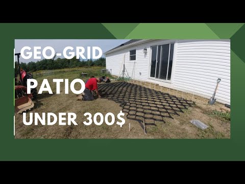 Using geogrid material for a patio