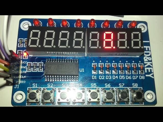 Vídeo relacionado con TECNOIOT 5pcs TM1638 Module Key Display 8-bit Digital LED Tube