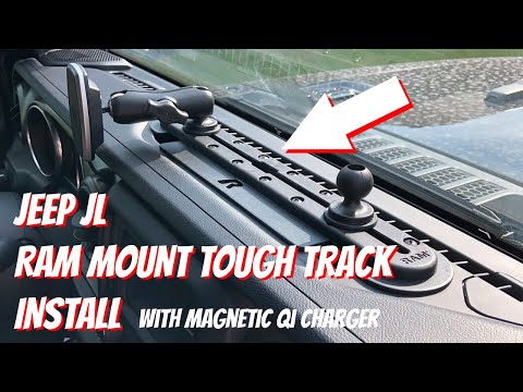 Jeep JL/JLU & Gladiator RAM Mount Tough Track Install with Qi Charger Power to Cigarette Lighter