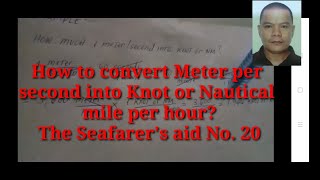 How to convert Meter per second into Knot or Nautical mile per hour