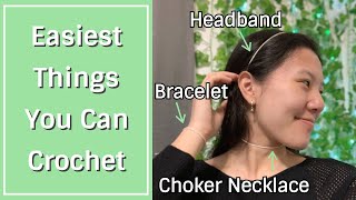 Finger Crocheting Bracelet, Headband, and Choker Necklace