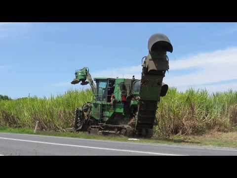 John Deere 3510 harvesting sugar cane at Norwell, QLD near Gold Coast.
