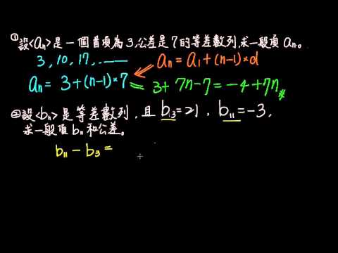 高一下數學1 1a例題02求等差數列的公差與一般項 數學 均一教育平台